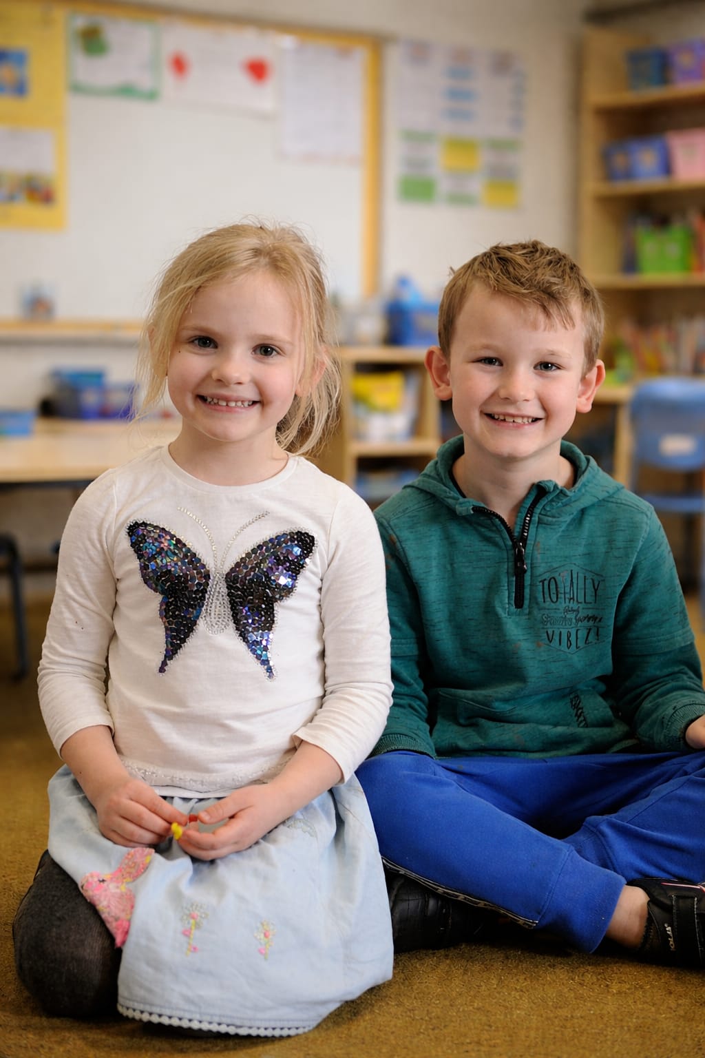 Educator comforting a child